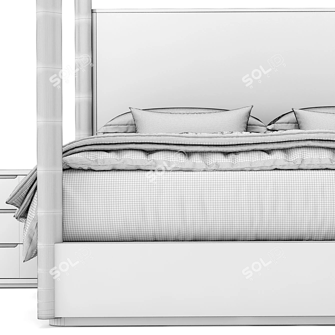  Rustic Charm Breton Bed 3D model image 7