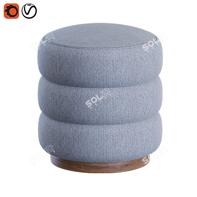 Modern Ottoman Furniture 3D Model 3D model image 2