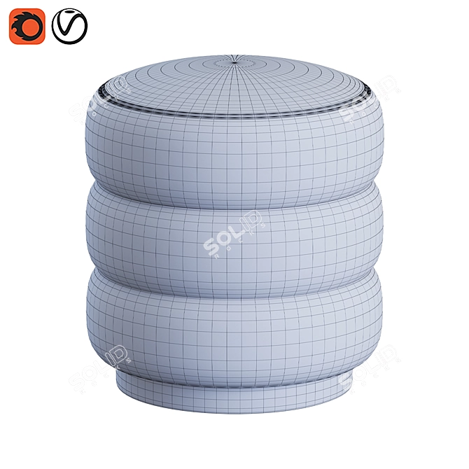 Modern Ottoman Furniture 3D Model 3D model image 6