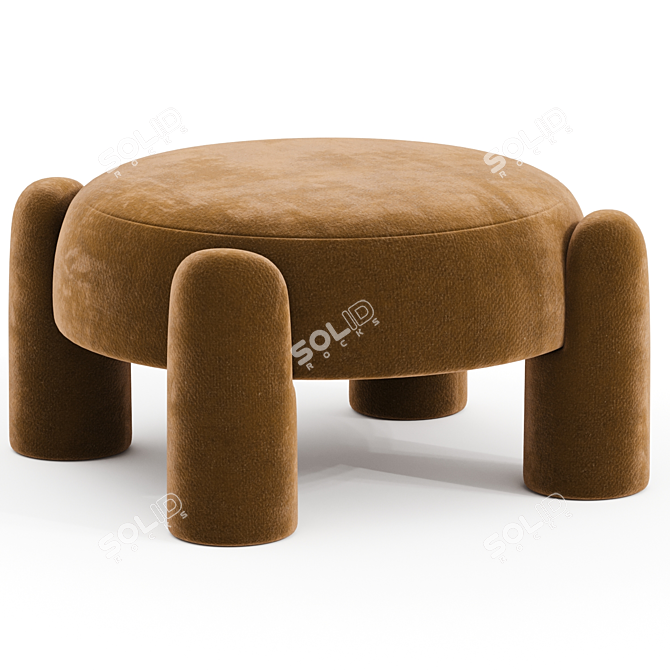 Green Organic Marlon Ottoman 3D model image 1