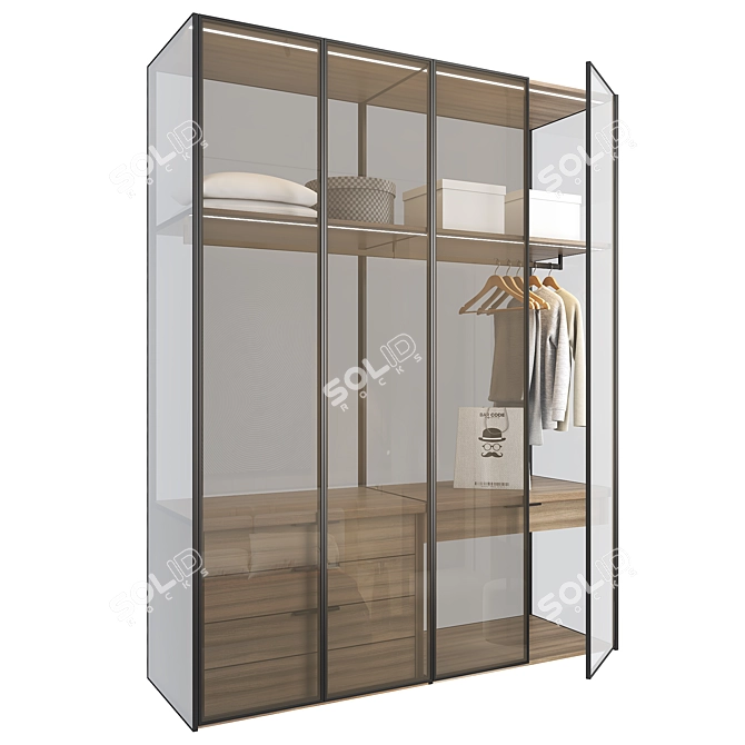 Contemporary Glass Wardrobe by LEMA 3D model image 1