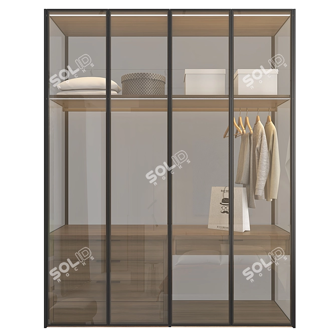 Contemporary Glass Wardrobe by LEMA 3D model image 2