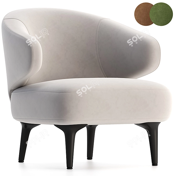 Sleek Minotti Aston Armchair Model 3D model image 1