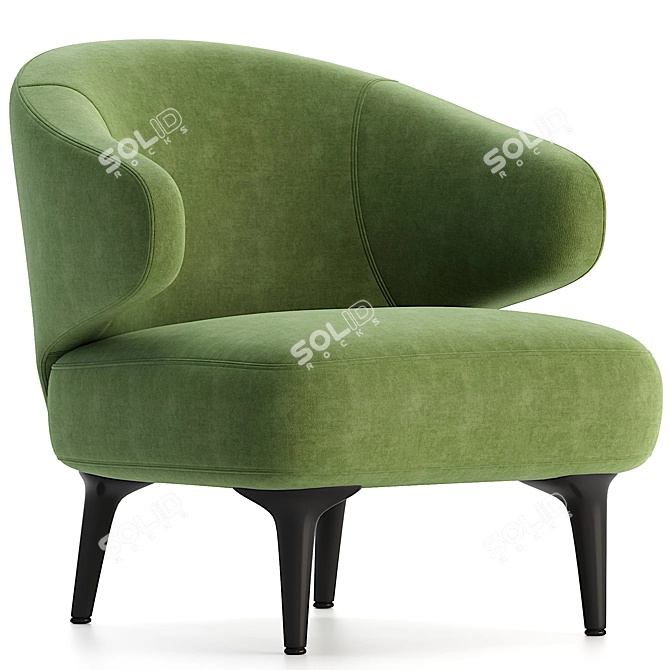 Sleek Minotti Aston Armchair Model 3D model image 2