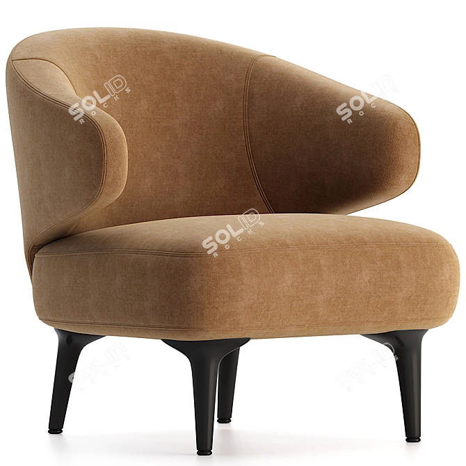 Sleek Minotti Aston Armchair Model 3D model image 3