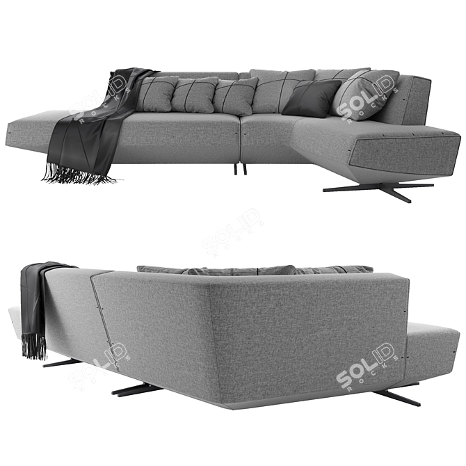 Modern Italian Designer Sofa Set 3D model image 2