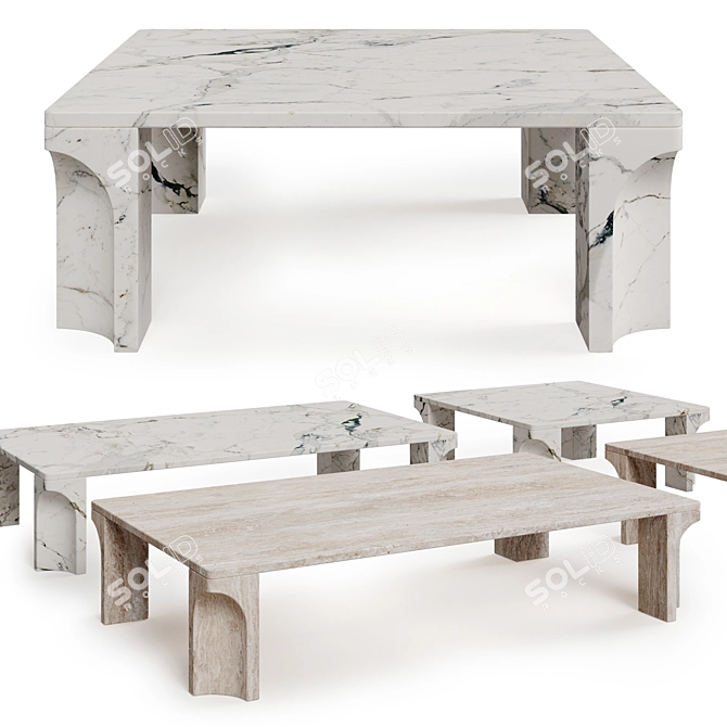 Contemporary Stone Coffee Tables 3D model image 1