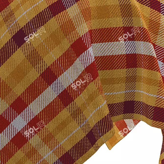 Plaid Seamless PBR 4k Fabric 3D model image 3