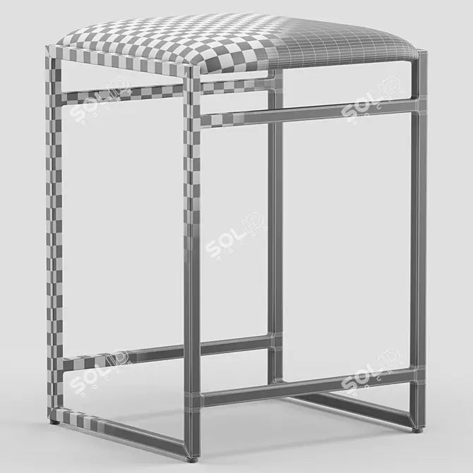 Sleek Upholstered Counter Stool 3D model image 4