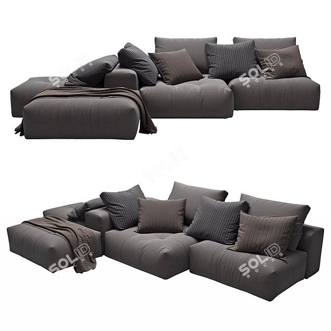 Contemporary PIXEL Sectional Sofa 3D model image 1