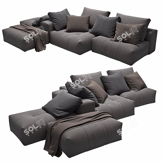 Contemporary PIXEL Sectional Sofa 3D model image 2