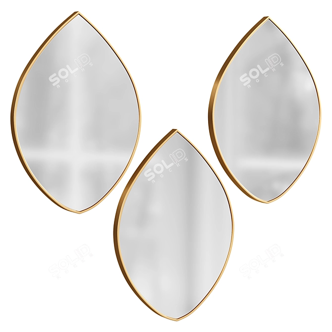  Modern Tear Drop Wall Mirrors 3D model image 1