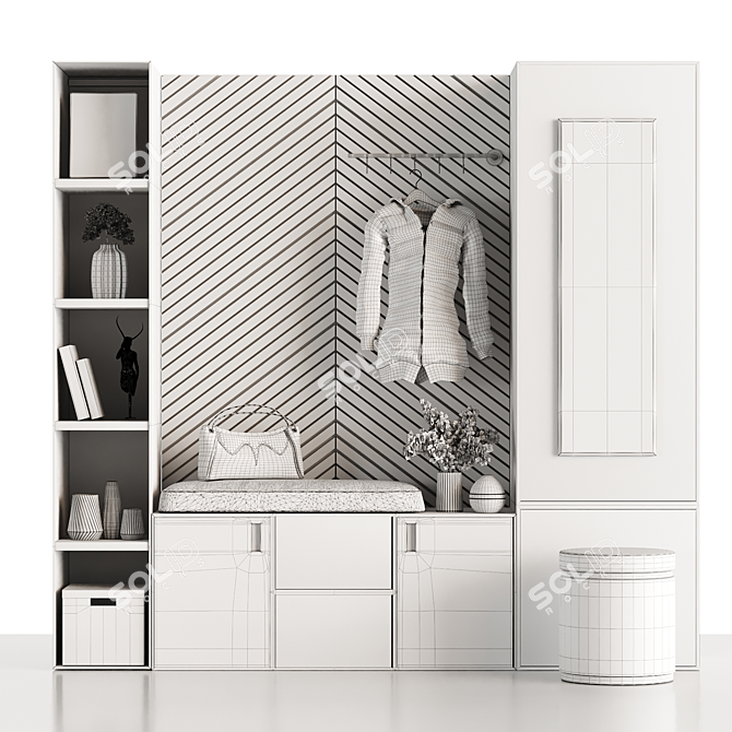 Modern Entryway Decor Set 3D model image 4