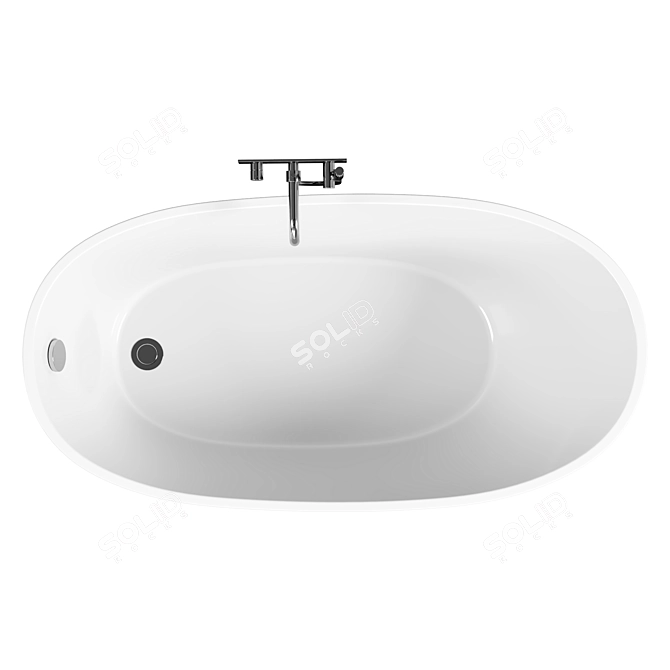 Sleek Freestanding Acrylic Bathtub 3D model image 2