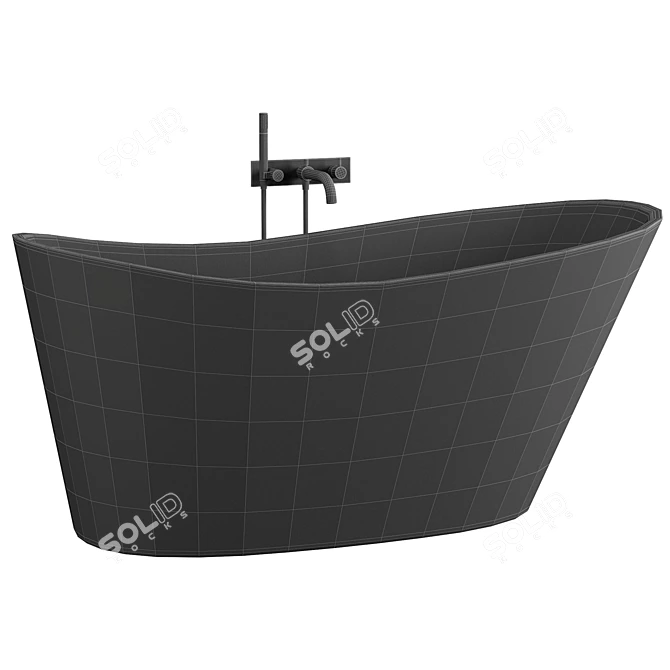 Sleek Freestanding Acrylic Bathtub 3D model image 3