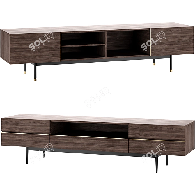 Sleek Cuba Lagos TV Cabinet 3D model image 1