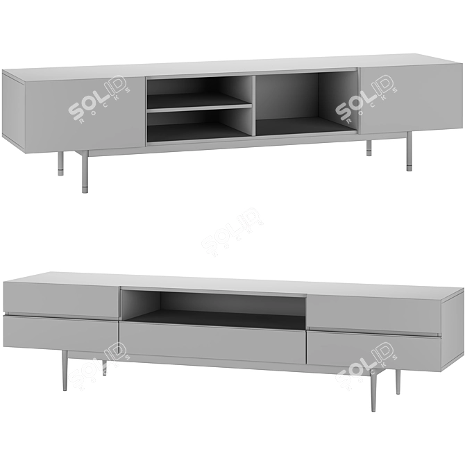 Sleek Cuba Lagos TV Cabinet 3D model image 2