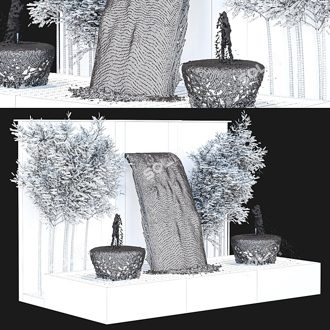 Bamboo Sand Fountain Sculpture 3D model image 6