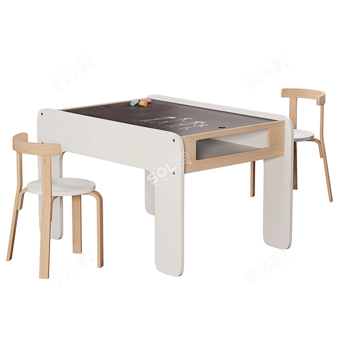 Ruben Wooden Activity Table: 92240 Polygons 3D model image 1