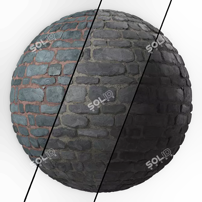 Seamless Stone Wall Texture Set 3D model image 4