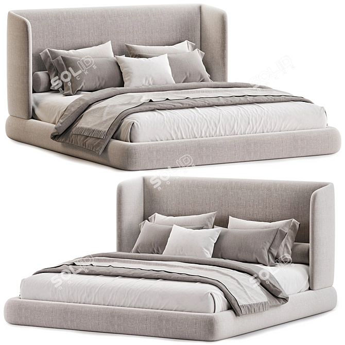 Modern Italian Virgin Bed Collection 3D model image 2