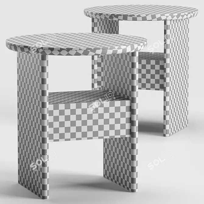  Contemporary TAU Bedside Table 3D model image 3