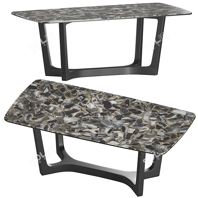 Choco Loran Dining Table, Mia Casa 3D model image 1