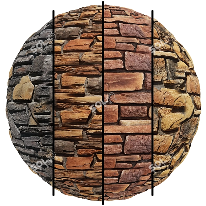 Multi-Texture Flexible Stone Collection 3D model image 1