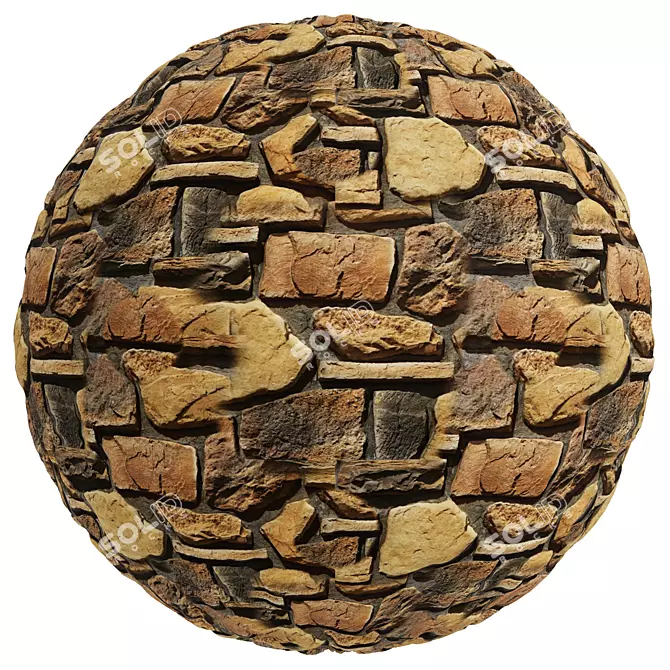 Multi-Texture Flexible Stone Collection 3D model image 4