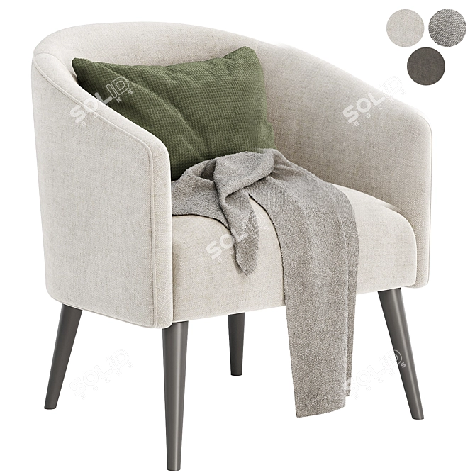 Cozy Curved Nest Armchair 3D model image 1