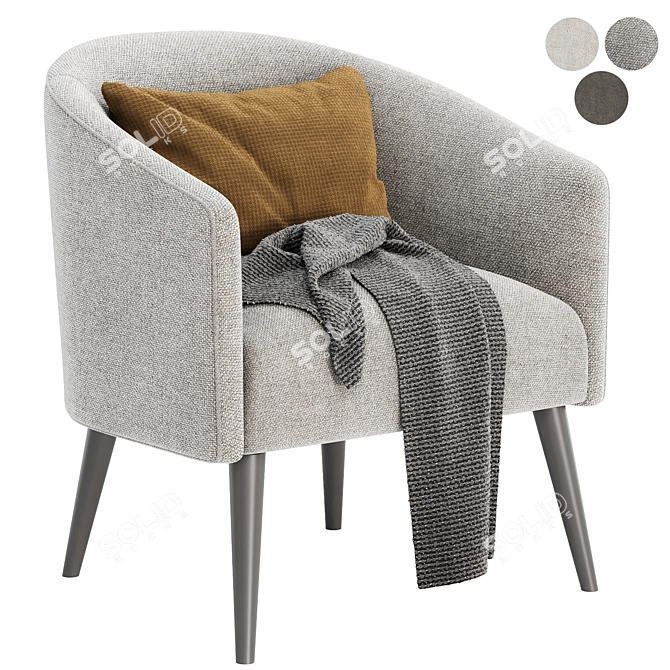 Cozy Curved Nest Armchair 3D model image 2