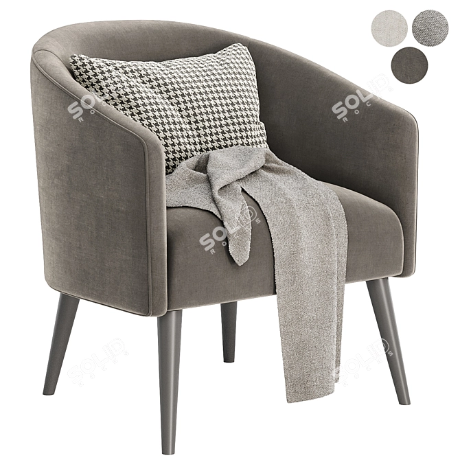 Cozy Curved Nest Armchair 3D model image 3
