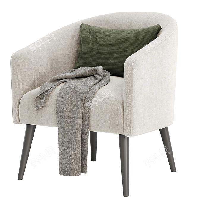 Cozy Curved Nest Armchair 3D model image 4