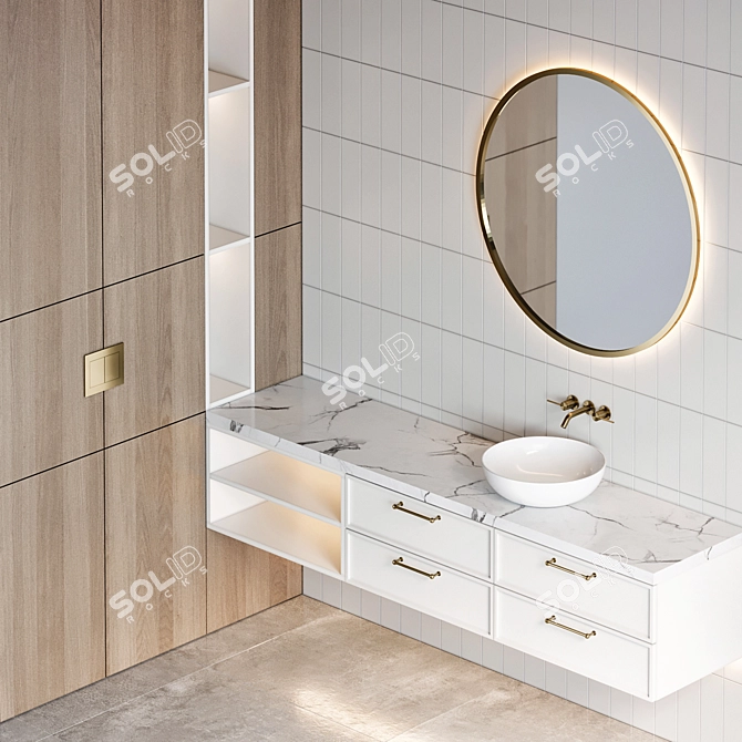 Gessi 316 Faucet Bathroom Furniture 3D model image 4