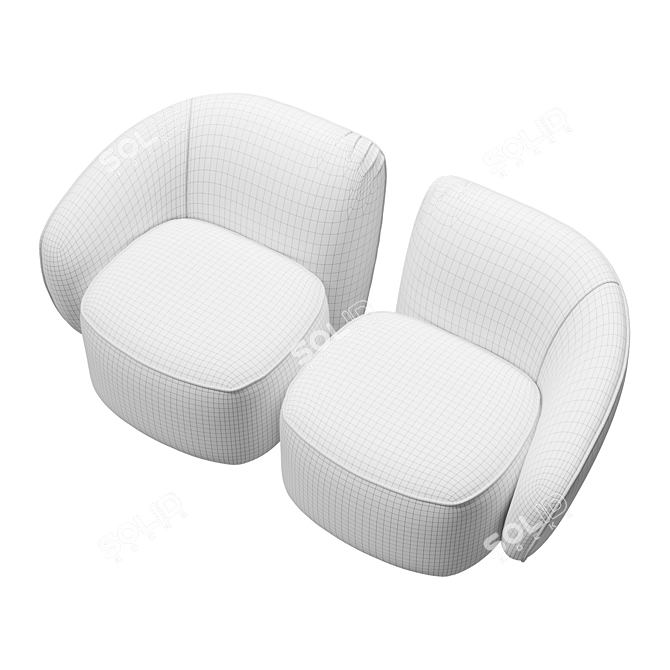 Twin Armchair by Kaza 3D model image 4