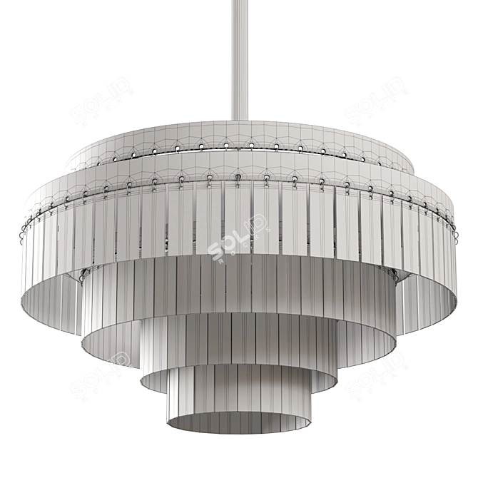 Elegant Art Deco Chandelier Duo 3D model image 4