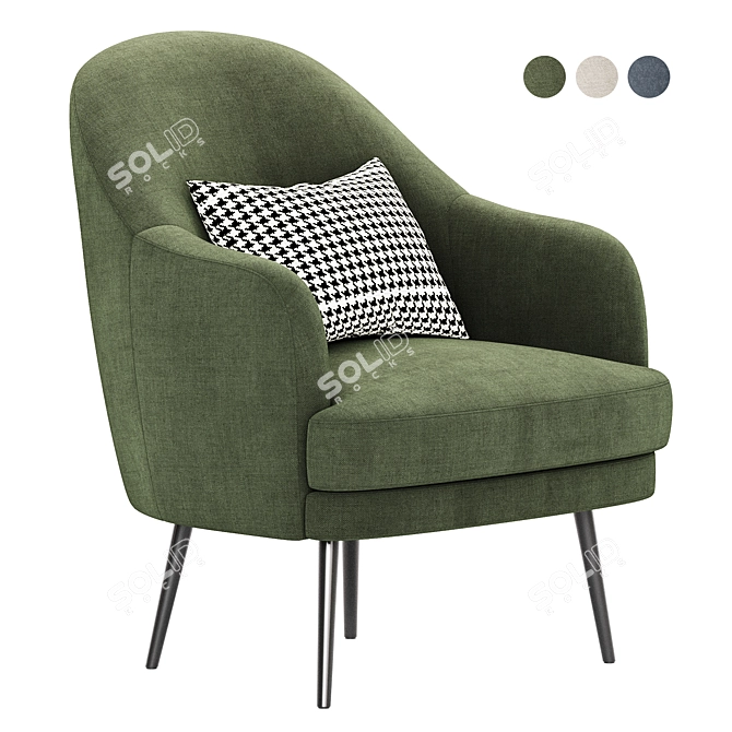 Modern Designer Nyuton Armchair 3D model image 2