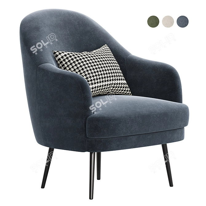 Modern Designer Nyuton Armchair 3D model image 3