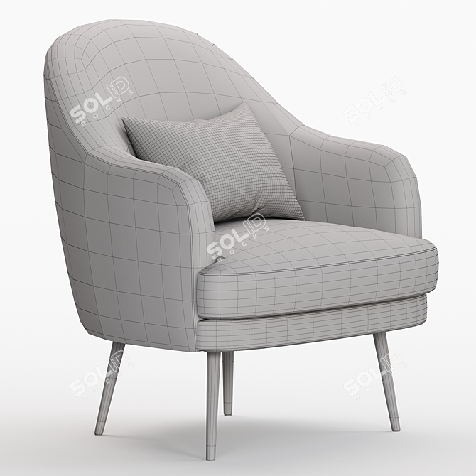 Modern Designer Nyuton Armchair 3D model image 5