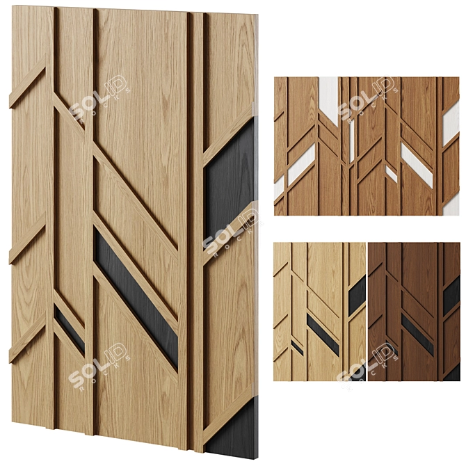 Wood Walls Fragment Art Piece 3D model image 1