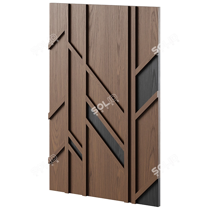 Wood Walls Fragment Art Piece 3D model image 3