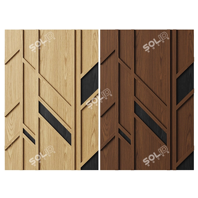 Wood Walls Fragment Art Piece 3D model image 4