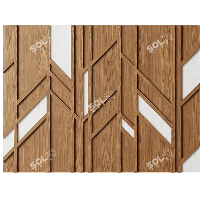 Wood Walls Fragment Art Piece 3D model image 5