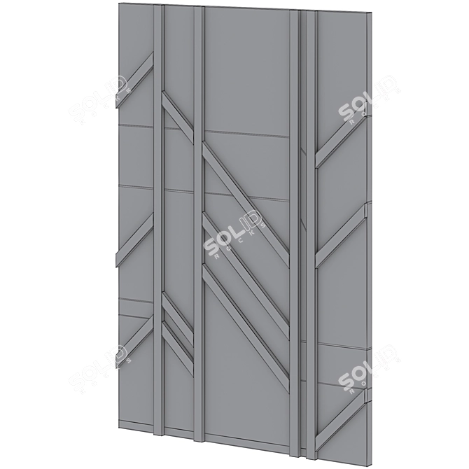 Wood Walls Fragment Art Piece 3D model image 6