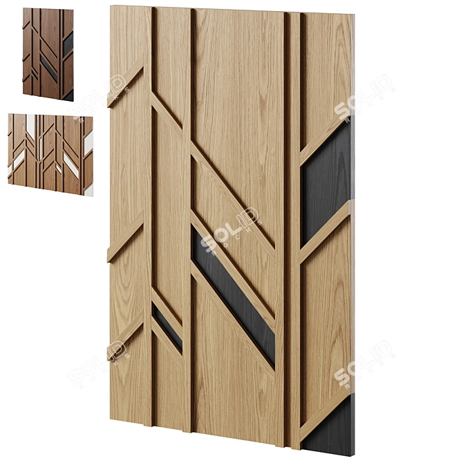 Wood Walls Fragment Art Piece 3D model image 9