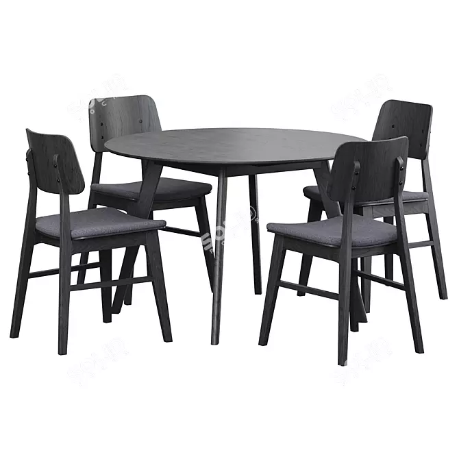 Nagano Chair & Yumi Dining Table 3D model image 1