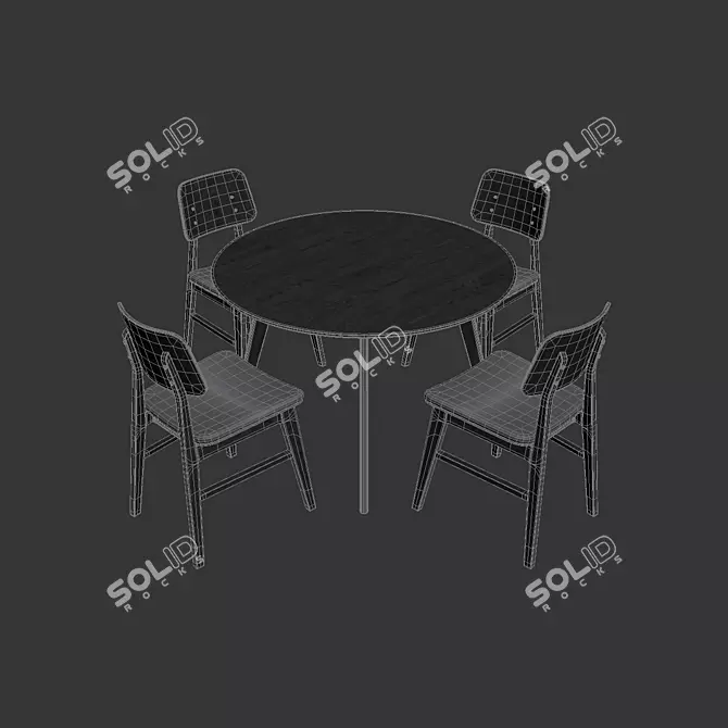 Nagano Chair & Yumi Dining Table 3D model image 3