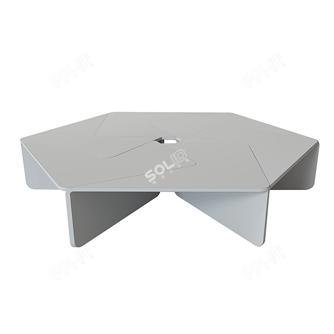 Walnut Coffee Table Matte Finish 3D model image 3