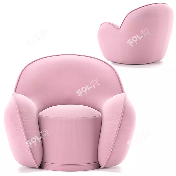 Elegant Dainty Armchair Circu 3D model image 2