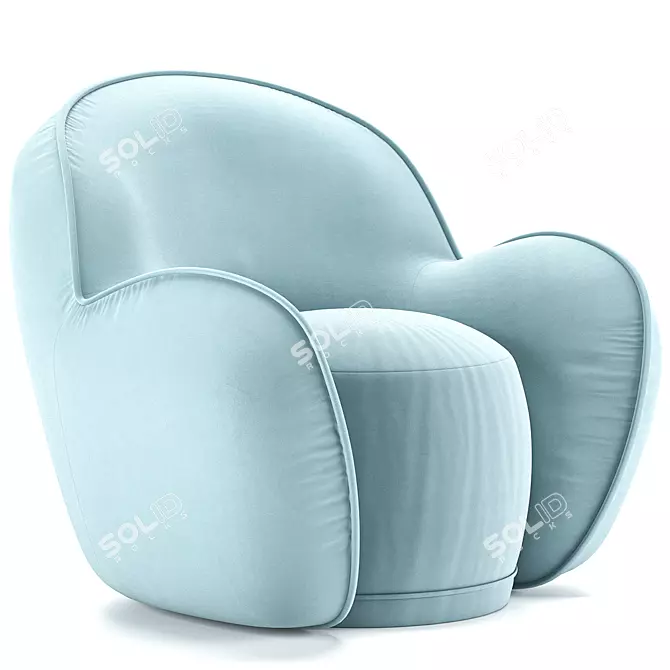 Elegant Dainty Armchair Circu 3D model image 4